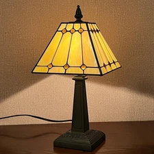 Tiffany Table Lamps Small Handmade Stained Glass Accent Table Light Mission S...