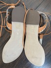 Anthropologie Tie Up Thong Sandals Braided Leather Tan 39 New — photo 3