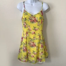 Lucca Couture Yellow Romantic Girly Feminine Dainty Fairy Mini Slip Dress Medium