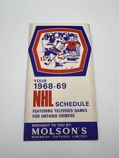 1968‑69 NHL Schedule Molson’s Brewery Vintage Hockey Pocket Booklet Ontario