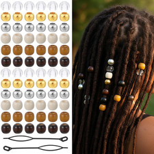 120 Pcs Wooden Hair Beads for Braids, Dreadlocks Accessories Multi Color Hair Je