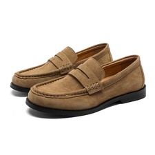 British Retro Loafers Mens Moccasin-gommino Leather Driving Casual Loafers Shoes