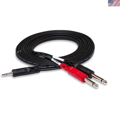 Versatile 10ft Stereo Breakout Cable, 3.5mm to Dual 1/4 Inch: Low Voltage