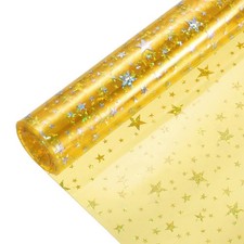 Holographic Clear Vinyl Film Sparkle PVC Fabric 12"x48",Yellow
