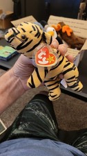Ty Beanie Baby Stripes The Tiger Unique Retired 1995 Edition with Errors