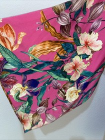 Aubade Sweet Folk Pink Floral Kimono Robe Bat Wing Cover Up Size XS
