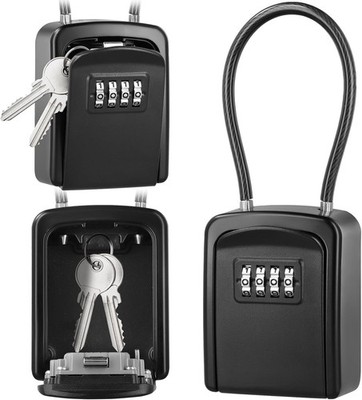 Key Safe with Removable Cable, Waterproof Key Box, Key Box for Outdoor and