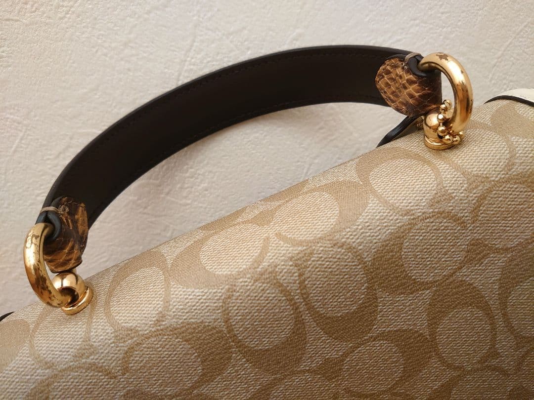 COACH Snake Embossed Python Crossbody Top Handle … - image 8