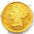 1846-D Liberty Gold Half Eagle $5 - PCGS AU Details - Rare Dahlonega Gold Coin!