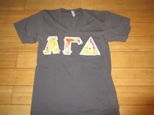 Alpha Gamma Delta Sorority sewn greek Shirt Jersey Adult Small American Apparel