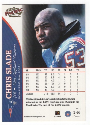 1999 Pacific Football Set Break - Cards #226-450 Pt.2 - 第 37/373 張圖片