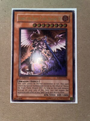 Yu-Gi-Oh! Horus the Black Flame Dragon LV8 1st Ed SOD-EN008 Ultimate Rare - MP