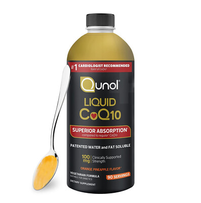 Qunol Liquid CoQ10 Superior Absorption Orange Pineapple 90 Servings 30.4 Oz 3/27