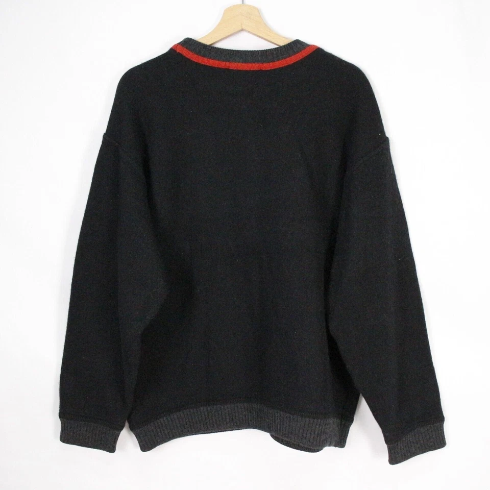 Maglione Carlo Colucci Sport in lana vergine nero taglia L da uomo - Imagen 2 de 4