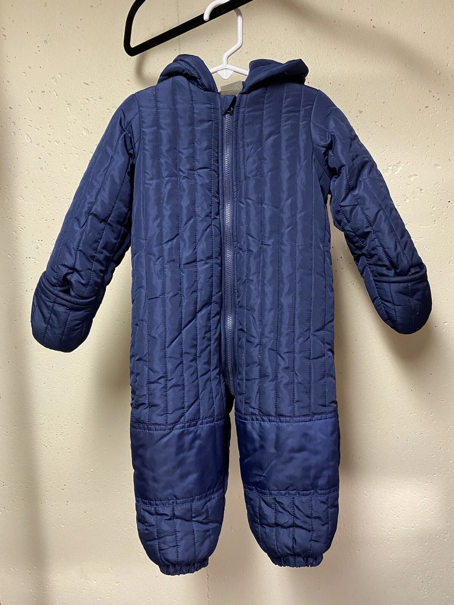 First Impressions Baby Boys Blue One Piece Snowsuit 18 Months EUC