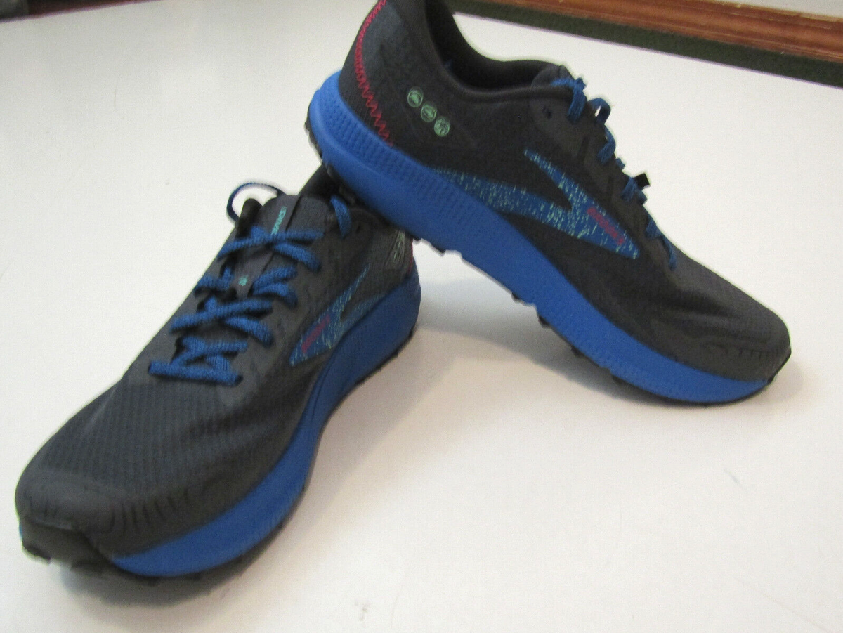 NEW Mens BROOKS Ebony Black Victoria Blue DIVIDE 4 Trail  display picture 1