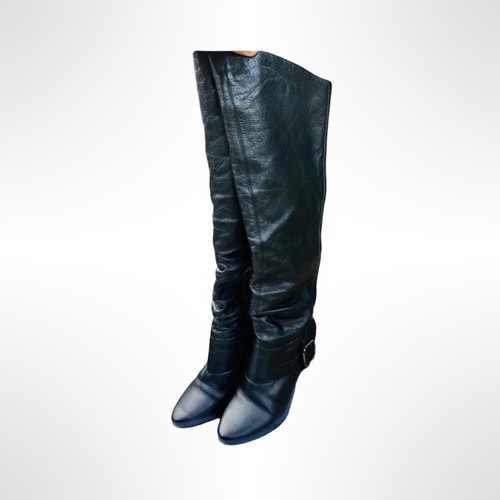 Botas de cuero negras Dune London hasta la rodilla tacón de aguja Reino Unido 3 UE 36 - Imagen 4 de 19