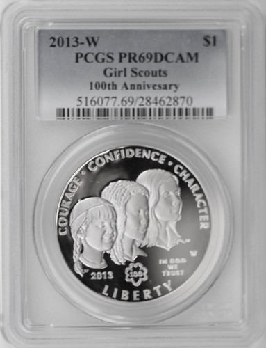 2013-W $1 Girl Scouts of the USA Centennial Proof Silver Dollar PCGS PR 69 DCAM - Picture 5 of 12