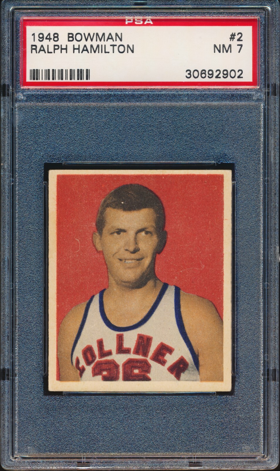 1948 Bowman #2 Ralph Hamilton RC PSA 7 NM Basketball 30692902