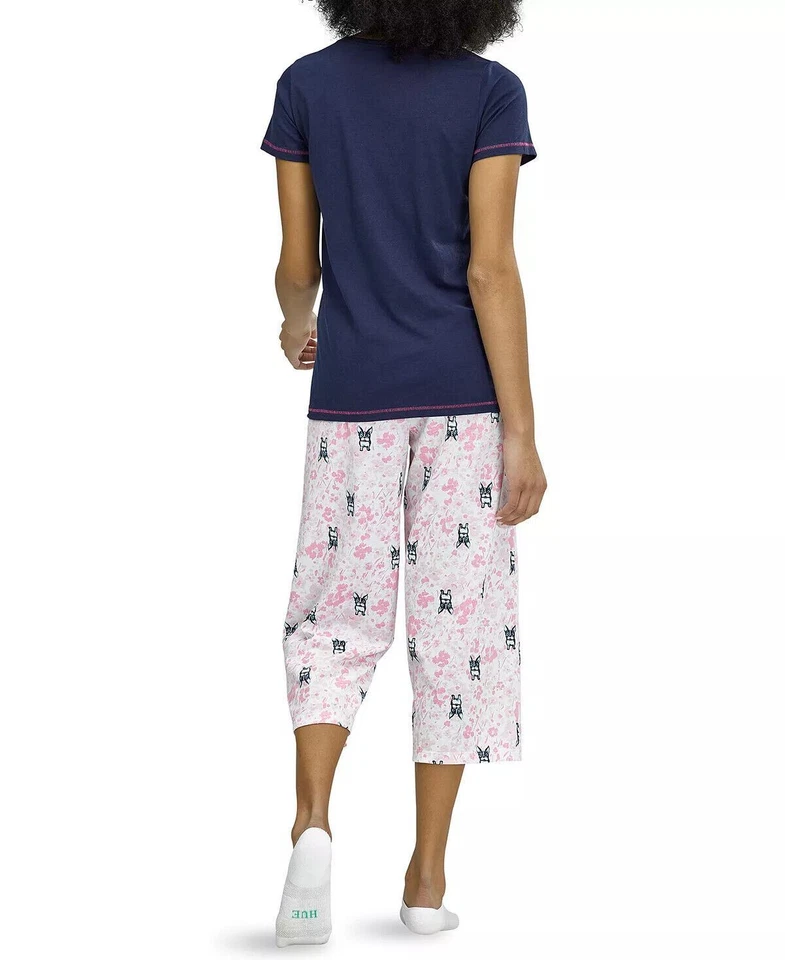 HUE Kind Heart Dog Print Capri Pajama Set Blue Size XL - Image 2 of 2