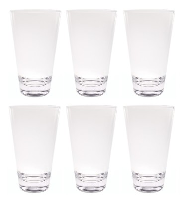 21 oz Acrylic Plastic Iced Tea Cup Glass Heavy Round Base Tumbler Set of 6  Clear | eBay
