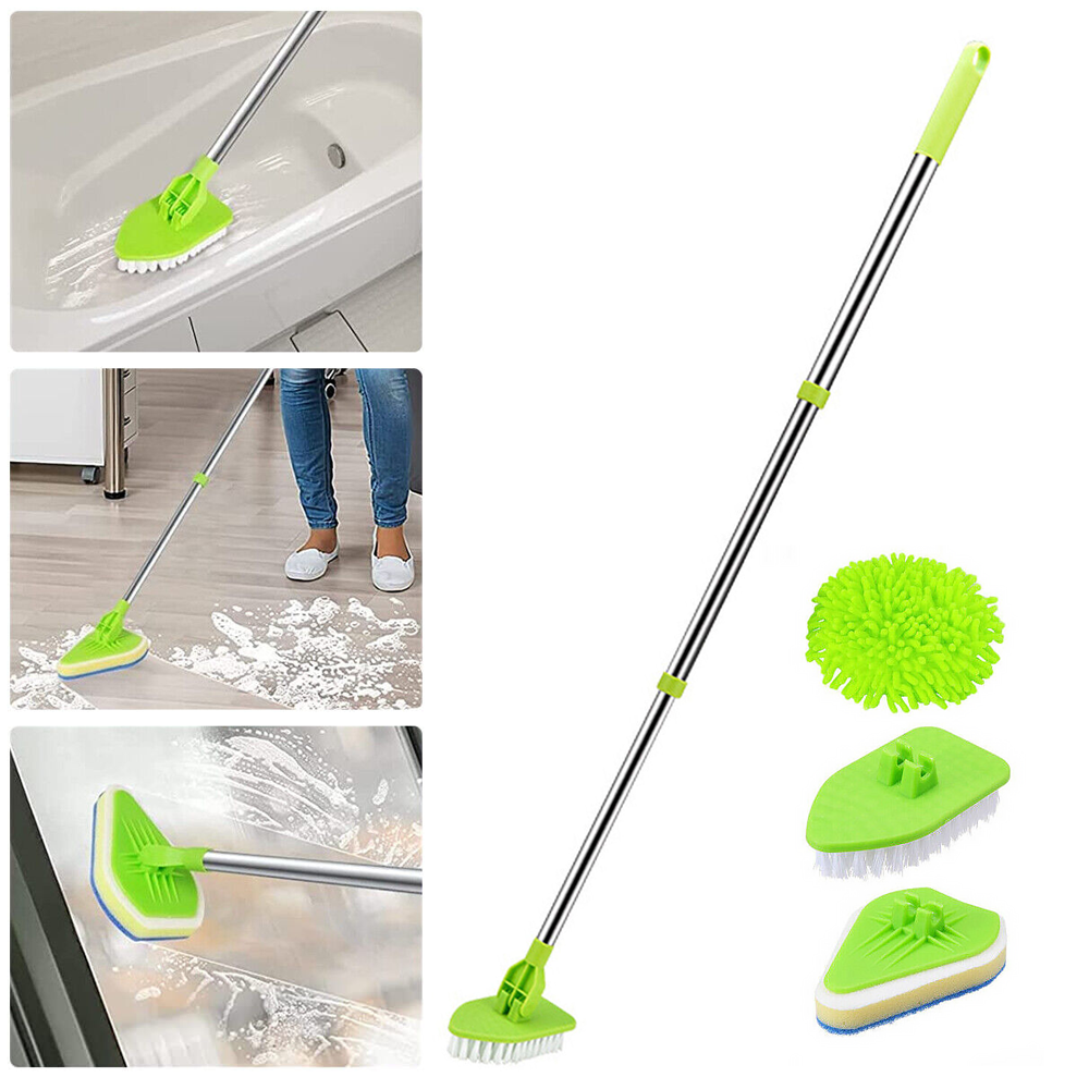 Bathroom Mop Shower Scrubber 2in1 Tub Tile Glass Cleaning Brush Long