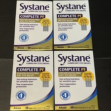 Systane Complete PF Lubricant Eye Drops 30 Vials Dry Eye 4 Boxes Exp 2027