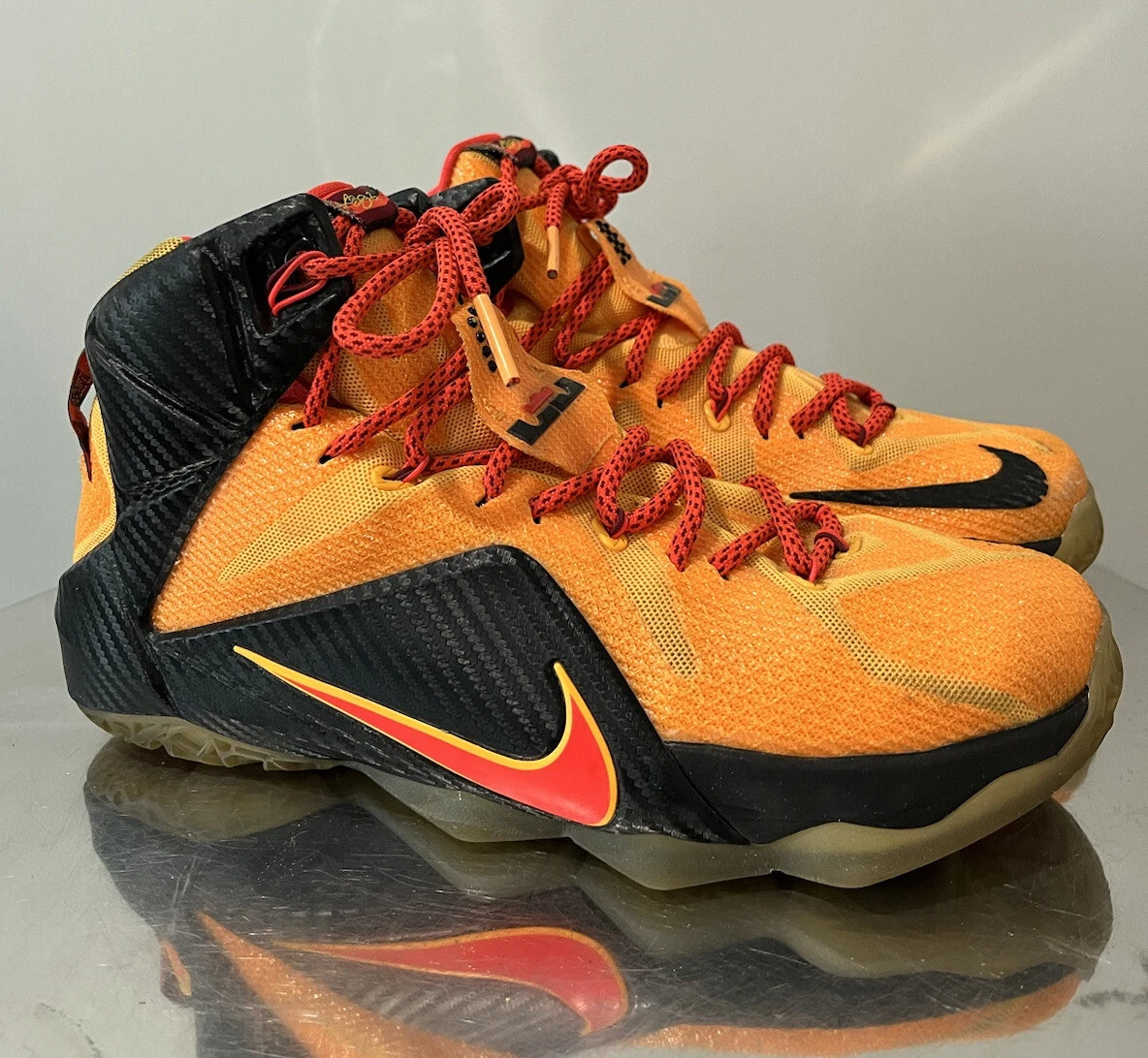 Lebron 12 &#034;Witness&#034; Laser Orange Cleveland 684593-830 Men's 9 | eBay