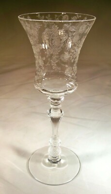 CAMBRIDGE GLASS ROSE POINT CRYSTAL #3500 6-1/2'' TALL 2-1/2 OUNCE WINE GOBLET!