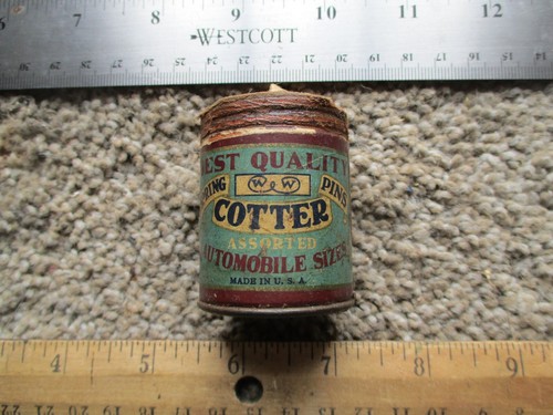 Vintage Automobile size Cotter Pins in Original Tube Box / container made in USA