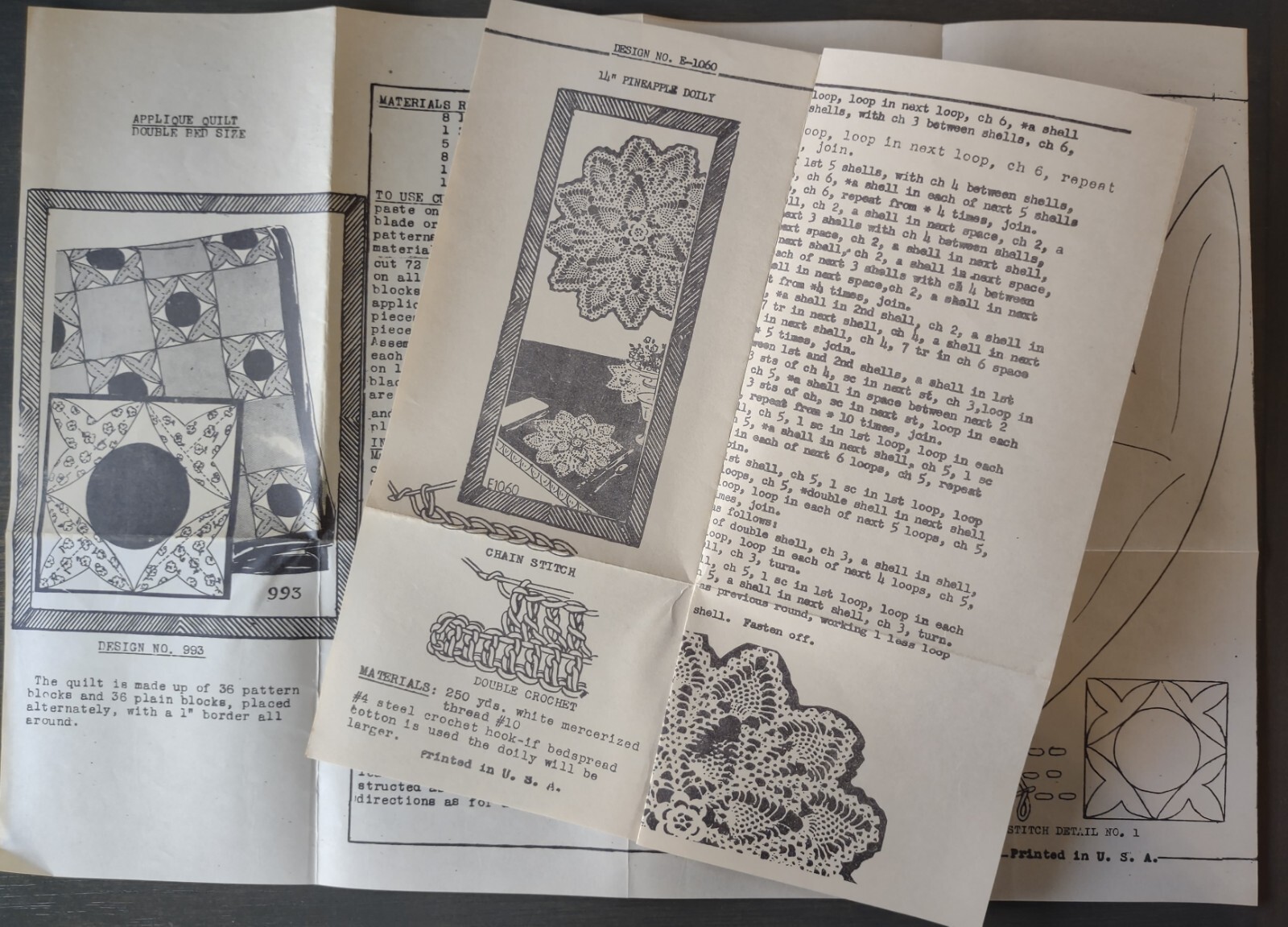 Mail Order Crochet Doilies And Quilt Applique Patterns Grit Needlework