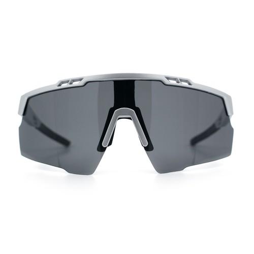 Polarized Mens Antiglare Oversized Shield Half Rim Wrap Sport Plastic Sunglasses - 第 25/39 張圖片