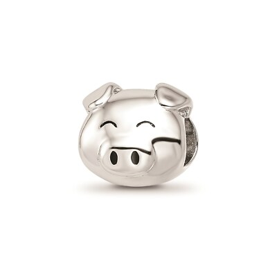 Reflexionsperlen Sterling Silber rhodiniert 3D emailliert Schwein Perle