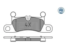 Brake pad set, disc brake MEYLE 0252514316/PD
