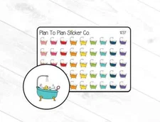 1237~~Bath Tub Planner Stickers.
