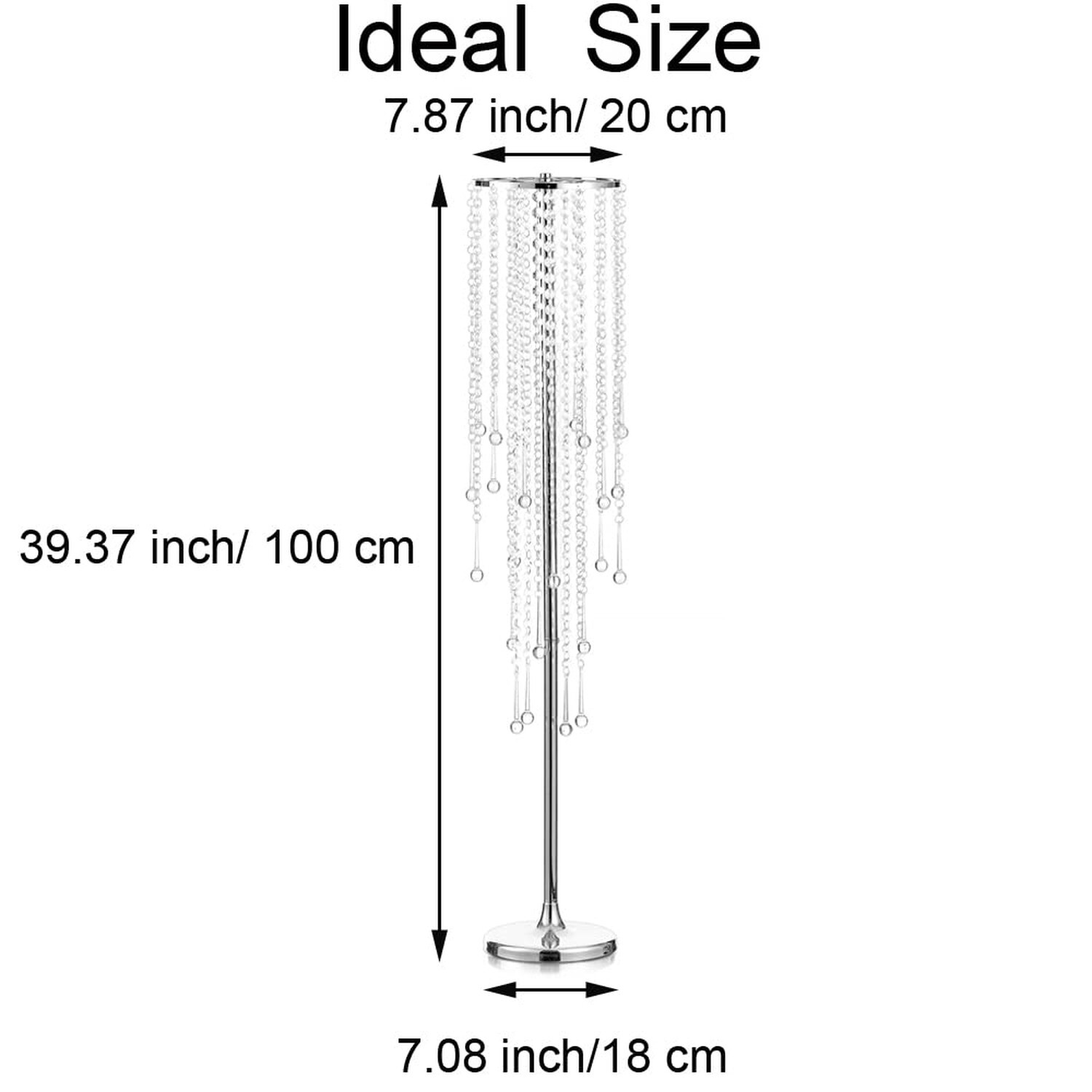 Tall Vases Wedding Centerpieces for Tables - 39.4" Silver Flower Vase with Ch...