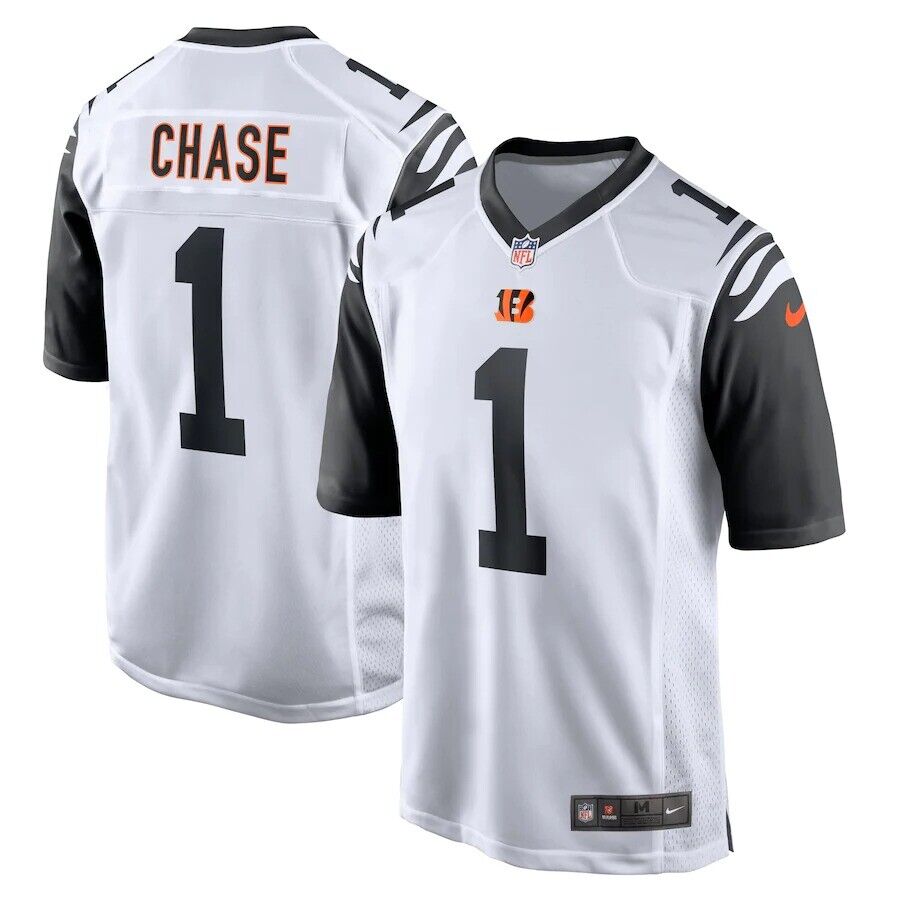 Men's Cincinnati Bengals Ja'Marr Chase #1 White Alternate Game