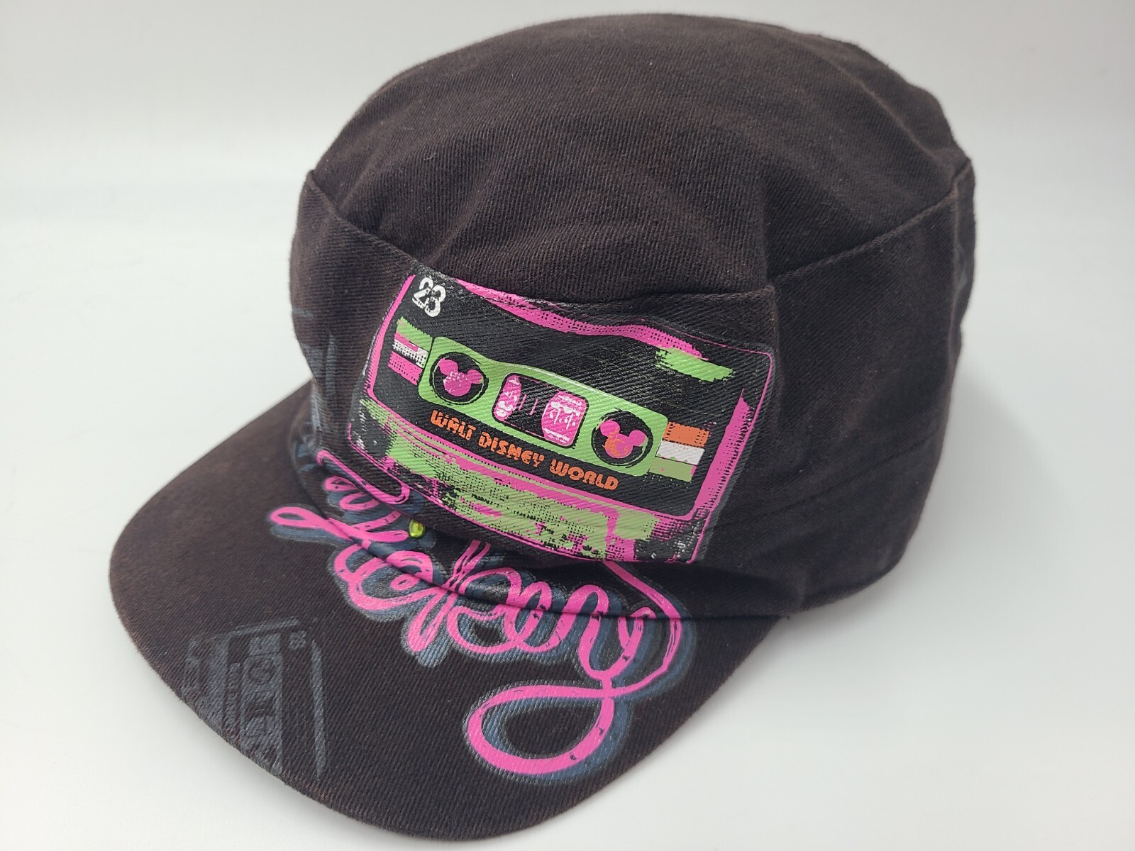 Women's Mickey Mouse Disney World Cassette Tape Army Strapback Hat Cap