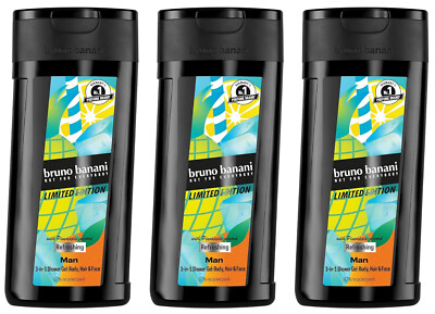 bruno banani Duschgel Man LIMITED EDITION 3 in 1 Körper Gesicht Haare 3x 250ml