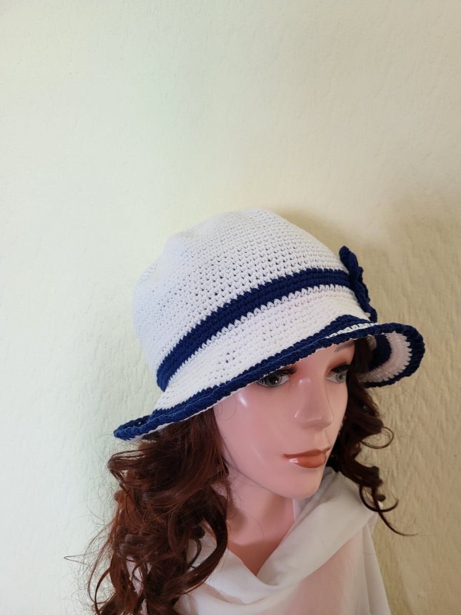 Beautiful Handmade Crochet Bucket Hat Ladies Cotton Size L/XL