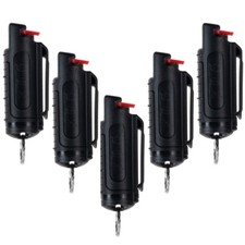 5 PACK Police Magnum pepper spray Keychain Black molded case.50 oz Self Defense
