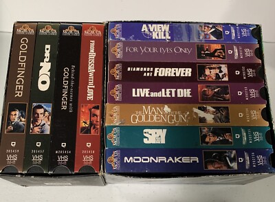 2 Vintage James Bond 007 Collections 11 BOND Movies In VHS Tapes - Classic Bond