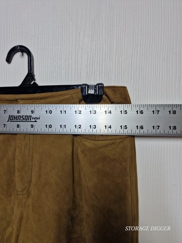 Nine West Women's Brown Pants 100% Leather Straight Leg Mid Rise Size 4 - Picture 12 of 15