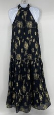 Black And Gold Express Long Sleeveless Maxi Length Dress Size Extra Small