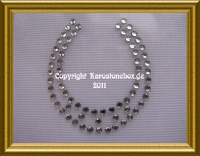 Hotfix Strass Bügelbild Glas Pferd 2 kl. Hufeisen Farbwahl 110307 Karostonebox