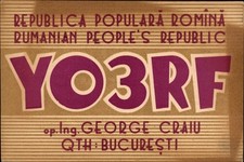 QSL radio card YO3RF 1964 Bucharest Romania USSR George Craiu Large Letters