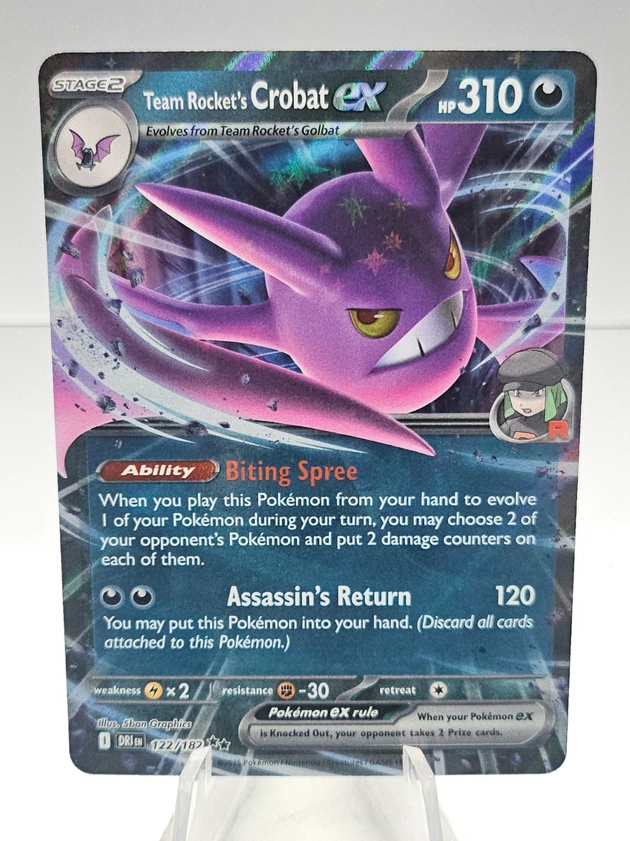 Pokemon TCG Destined Rivals Team Rocket's Crobat EX 122/182 | eBay