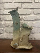 Sculpt Studio Pottery Vase Signed Bann ’19 Hand-Built Organic Form Art Ceramic