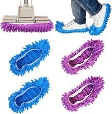 2 Pairs Mop Slippers, Multi-Funct Reble Microfiber Dust Mops, Floor