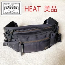 [Used] PORTER HEAT Black Nylon Shoulder Bag Crossbody Yoshida Japan Rare Used